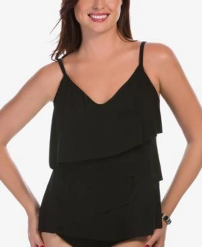 Shop Magicsuit Chole Dd-cup Bra Sized Tiered Tankini Top Women's Swimsuit In Black