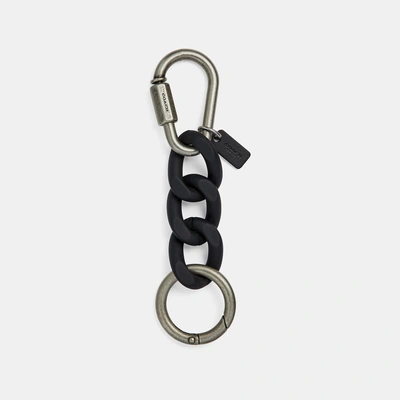 Shop Coach Chain Link Key Ring - Men's In Silver/black
