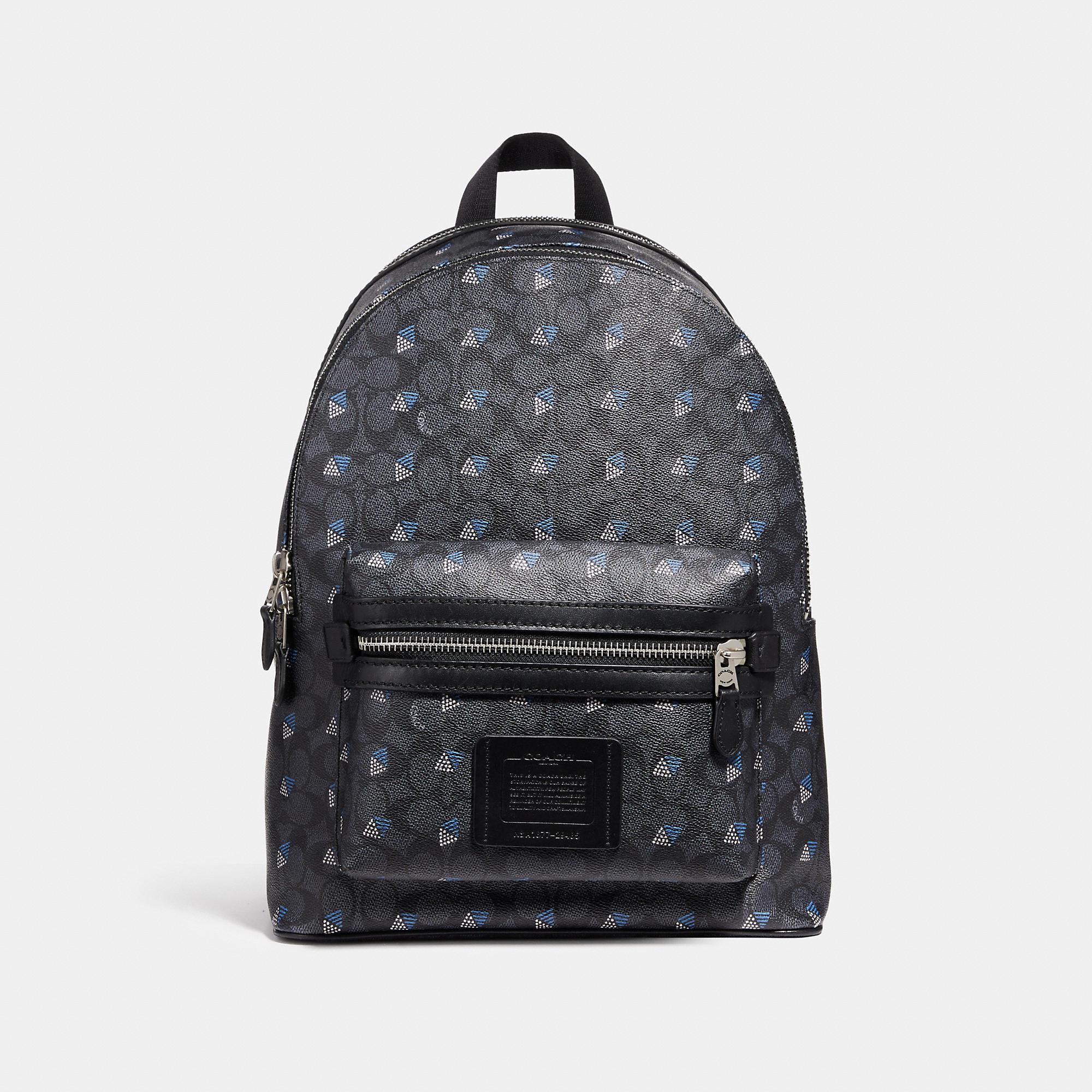 Coach Academy Backpack In Signature Canvas With Dot Diamond Print In