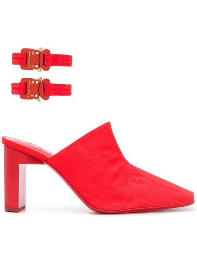 Shop Alyx Ankle Strap Mules In Red