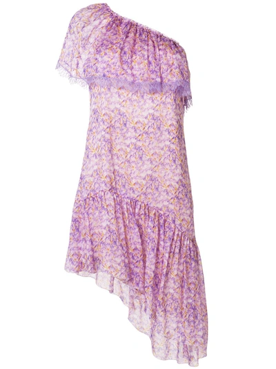 Shop Blumarine Asymmetric Floral Dress