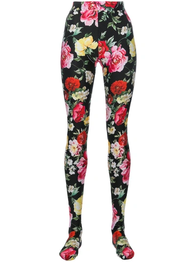 Shop Dolce & Gabbana Floral Print Tights