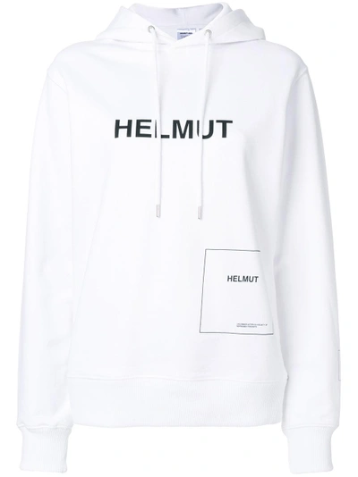 Shop Helmut Lang Logo Print Hoodie