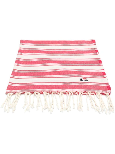 Shop Mc2 Saint Barth Striped Logo Beach Towel