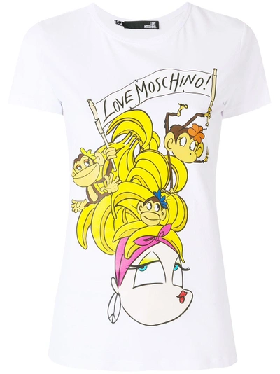 Shop Love Moschino Cartoon Logo Print T-shirt