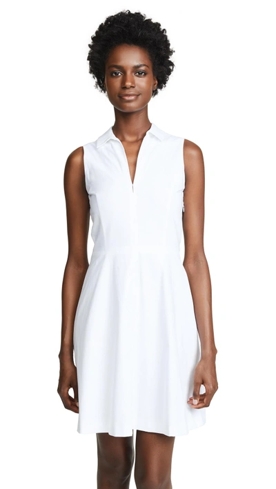 Shop Theory Collared Flare Dress In White