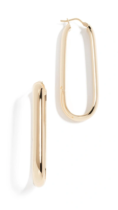 Shop Bronzallure Thick Oval Hoops In Yellow Gold