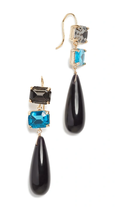 Shop Theia Jewelry Ariana Earrings In Black/aqua/onyx