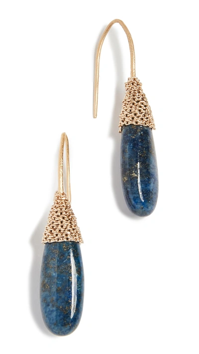 Shop Theia Jewelry Adelina Earrings In Gold/lapis