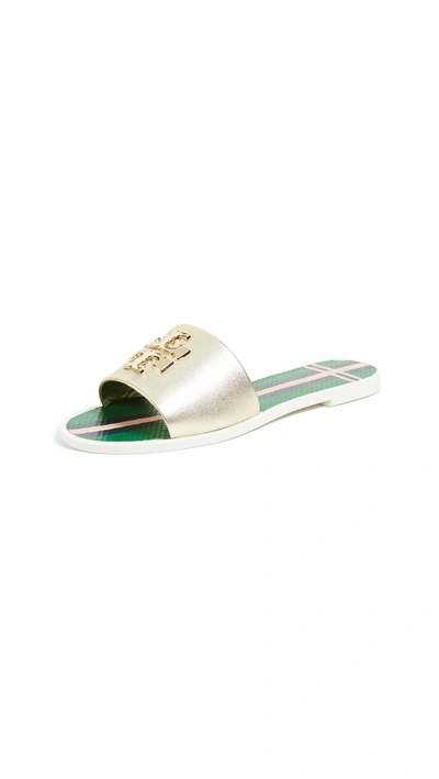 Shop Tory Burch Logo Jelly Slide In Spark Gold