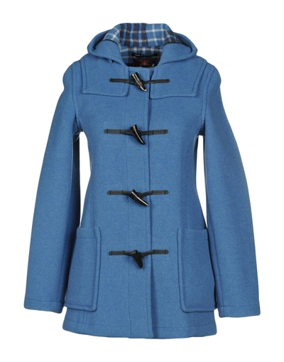 Shop Gloverall Coat In Pastel Blue