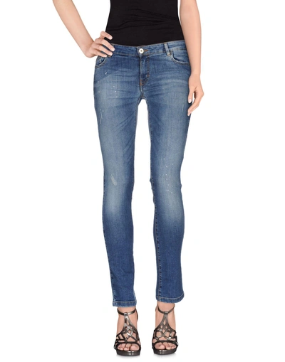 Shop Atos Lombardini Denim Pants In Blue