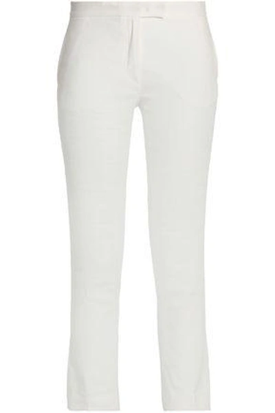 Shop Joseph Woman Finley Cropped Linen-blend Tapered Pants White