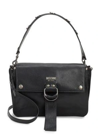 Shop Sergio Rossi Leather Shoulder Bag In Black