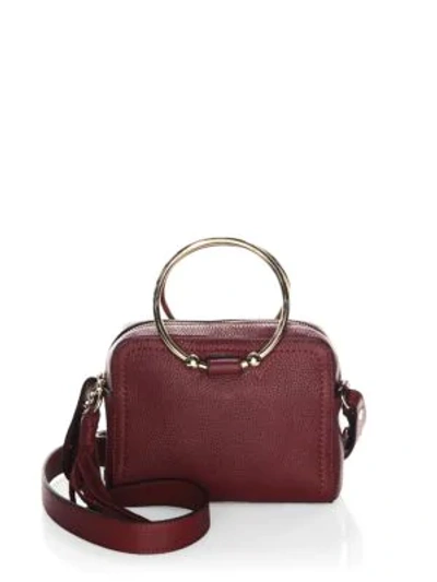 Shop Milly Astor Leather Camera Bag In Burgundy