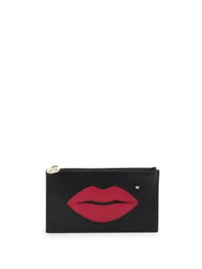 Shop Charlotte Olympia Kiss Leather Pouch In Black