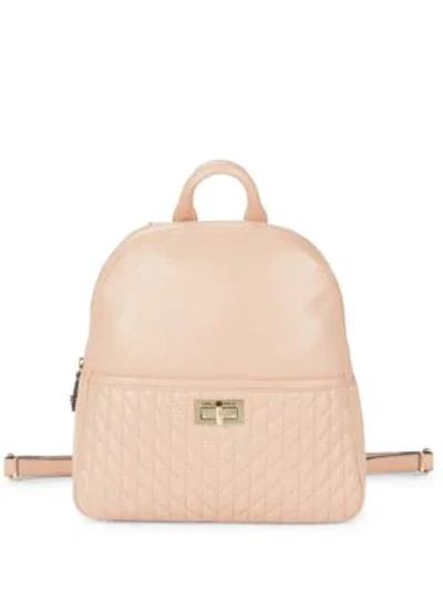 Shop Karl Lagerfeld Quilted Leather Backpack In Bisque