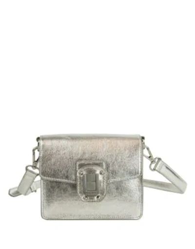 Shop Sam Edelman Leather Mini Bag In Silver