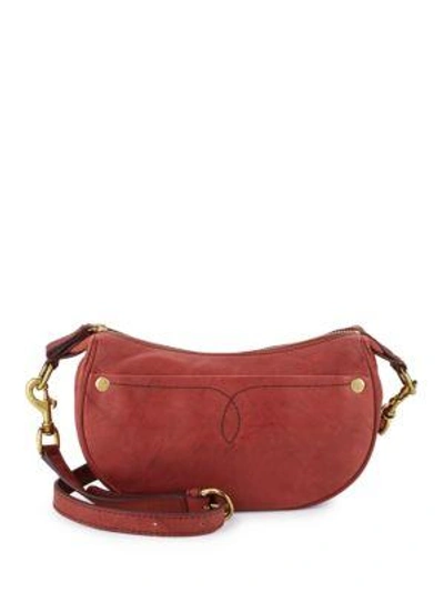 Shop Frye Campus Small Rivet Crossbody In Burnt Red