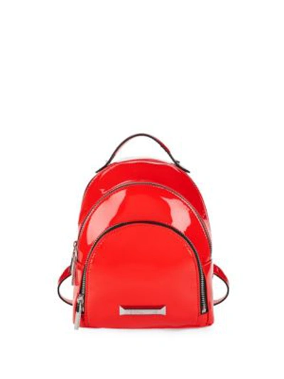 Shop Kendall + Kylie Sloane Mini Patent Backpack In Firey Red