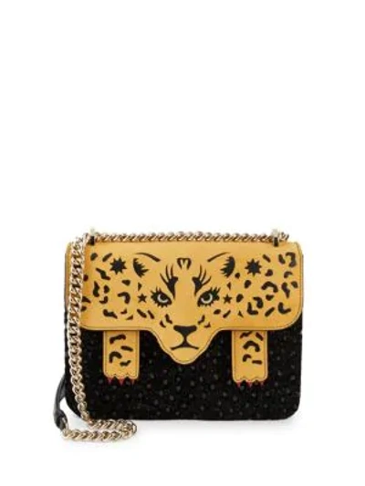 Shop Charlotte Olympia Fierce Belafonte Leopard Crossbody Bag In Black