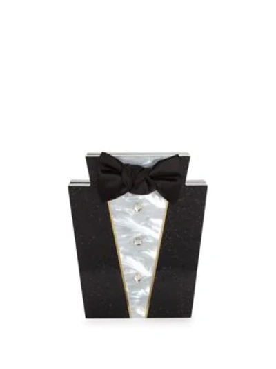Shop Charlotte Olympia Crystal-embellished Clutch In Black