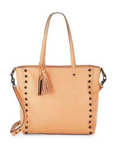 Shop Loeffler Randall Studded Leather Tote In Natural