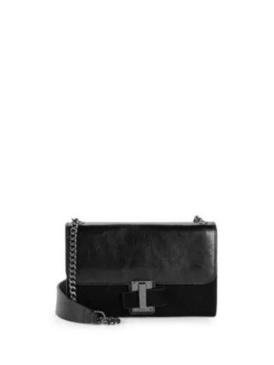 Shop Halston Heritage Convertible Leather Box Clutch In Black