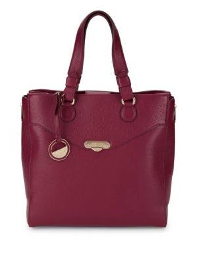 Shop Versace Leather Tote Bag In Port Wine