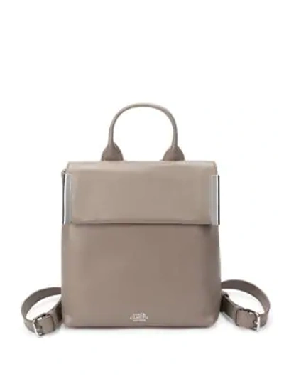 Shop Vince Camuto Small Leather Backpack In Pewter