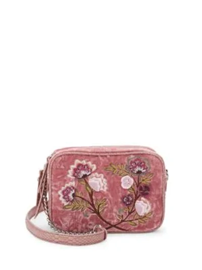 Shop Sam Edelman Perri Velvet Shoulder Bag In Pink Velvet