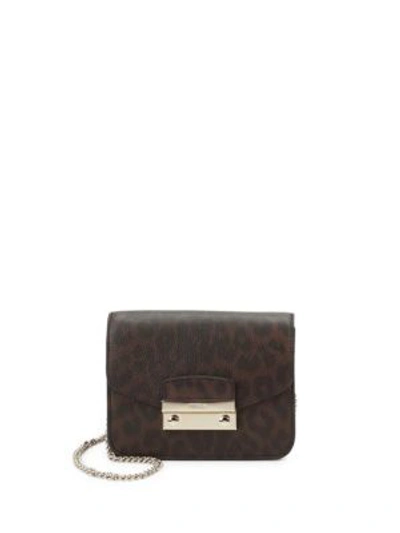 Shop Furla Mini Leather Crossbody In Black