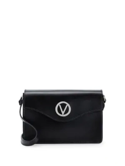 Shop Valentino By Mario Valentino Jade Soave Leather Crossbody Bag In Black