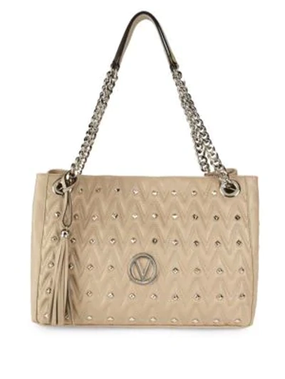 Shop Valentino By Mario Valentino Quilted Leather Shoulder Bag In Acacia