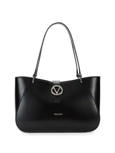 Shop Valentino By Mario Valentino Charlotte Leather Shoulder Bag In Black