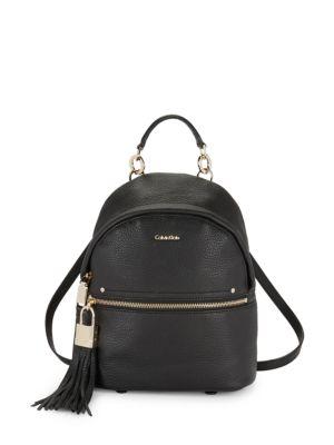 calvin klein pebble leather backpack