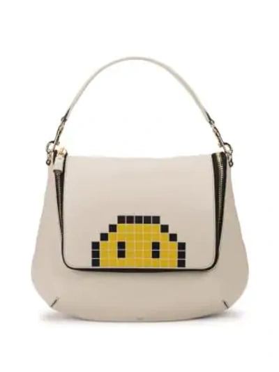 Shop Anya Hindmarch Maxi Leather Satchel In Chalk