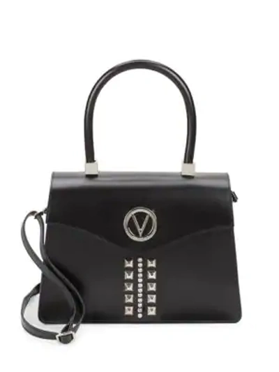 Shop Valentino By Mario Valentino Melanie Leather Satchel In Black