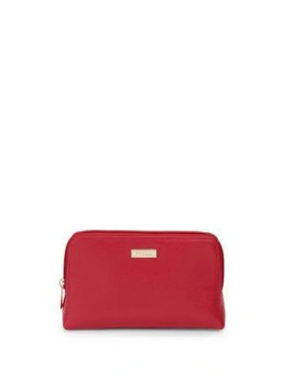 Shop Furla Leather Cosmetic Pouch Set In Ruby-onyx