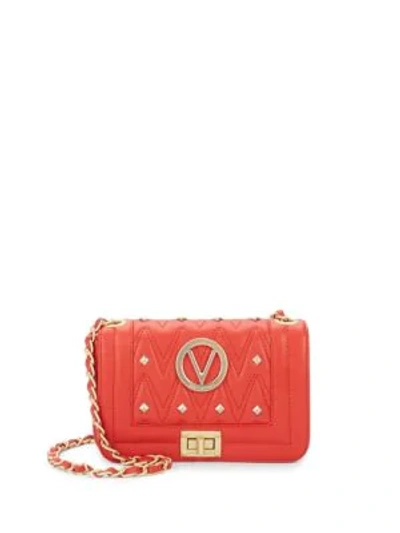 Shop Valentino By Mario Valentino Studded Leather Crossbody Bag In Poppy Red