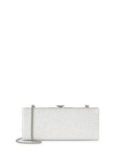 Shop Halston Heritage Textured Leather Convertible Clutch In Silver