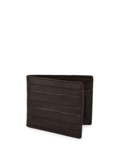 Shop John Varvatos Clawed Textured Leather Bi-fold Wallet In Black