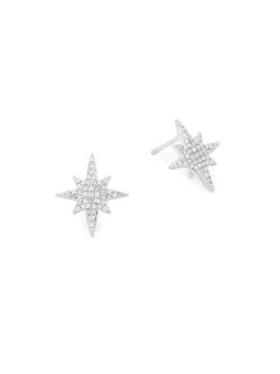 Shop Kc Designs Diamond And 14k White Gold Starburst Stud Earrings