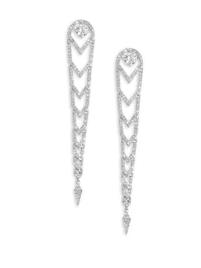 Shop Adriana Orsini Stella Linear Drop Earrings In Silver