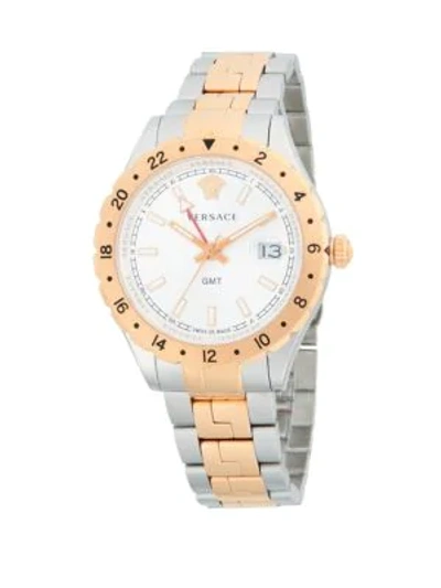 Shop Versace Stainless Steel Two-tone Bracelet Watch In Silver/gold