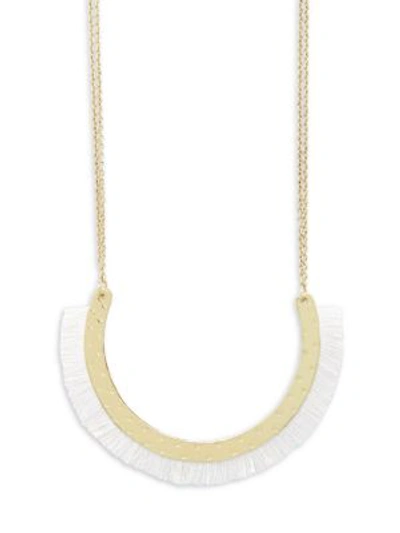 Shop Jardin Half-round Tasseled Necklace In Gold