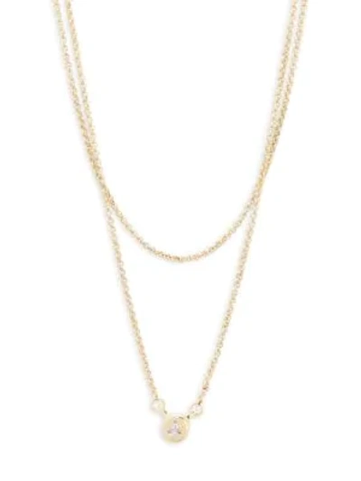 Shop Eddie Borgo Crystal & Gold Double-strand Necklace In Yellow Gold