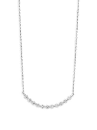 Shop Kc Designs Diamond And 14k White Gold Modern Curve Bar Necklace