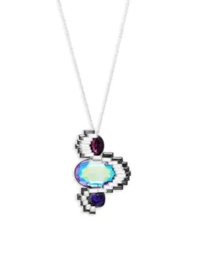 Shop Swarovski Multi-color Crystal Super Nova Pendant Necklace In Silver