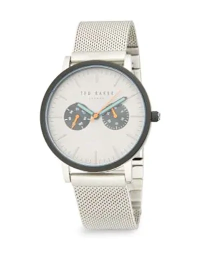 Shop Ted Baker Crystal-faced Stainless Steel Analog Watch In Black